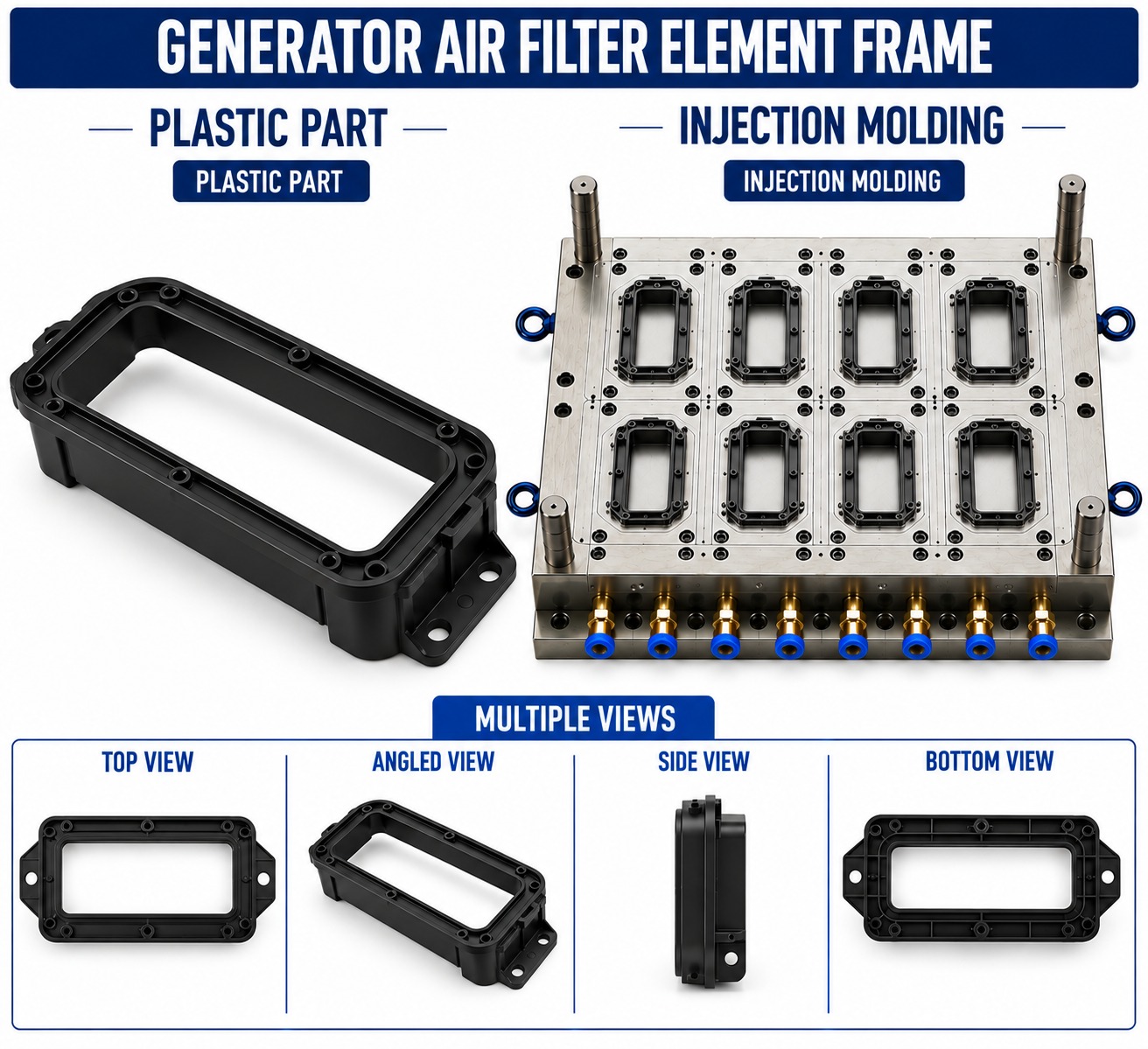 Generator Plastic Air Filter Element Frame Mould and Moulding Service